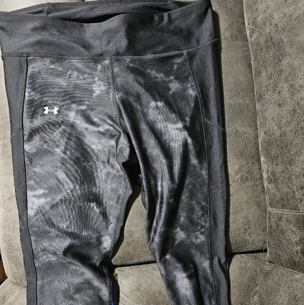 Under Armour Charcoal, Black And Blue Active Capris